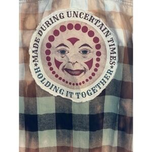 Made During Uncertain Times Patch Flannel / Distressed Plaid / Large